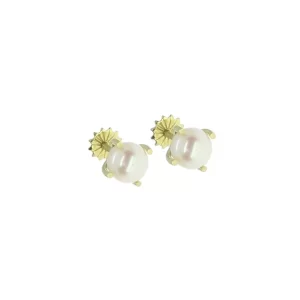 Caravana en oro 18 Kilates con perlas de cultivo 6 mm. (4 puntas)
