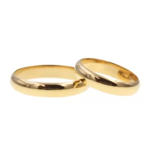 Par de alianzas en oro 12 Kilates (4 mm.)