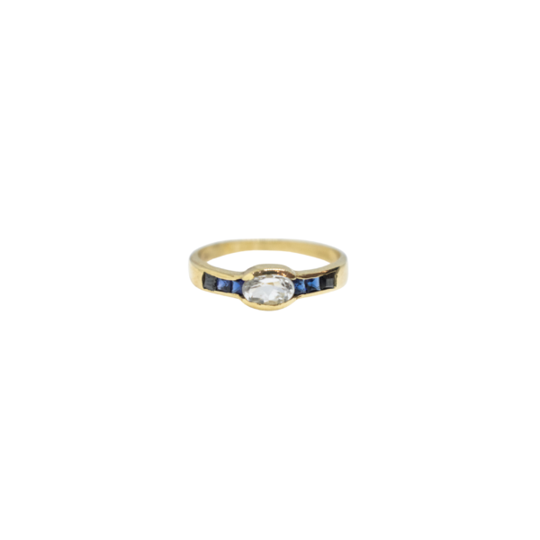 Anillo de oro con Zafiros azules - Imagen 2