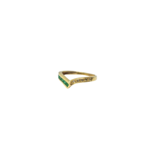 Anillo de oro con Brillantes y Esmeraldas