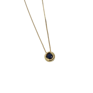 Cadena de oro con Zafiro azul