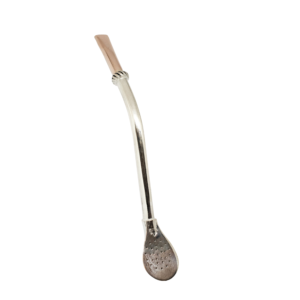 Bombilla de plata con chupete de oro