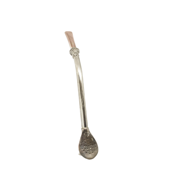 Bombilla de plata con chupete de oro