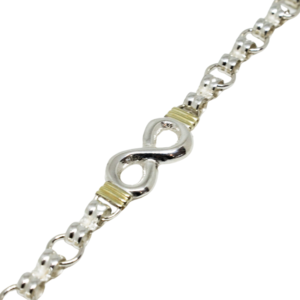 Pulsera Infinito en plata y oro