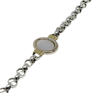 Pulsera de dama en plata, oro y Nácar