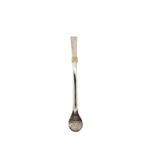 Bombilla de plata con aplique de oro