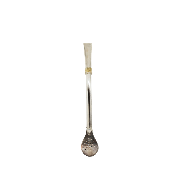 Bombilla de plata con aplique de oro
