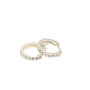 Aros de plata con Circonias (1 cm)