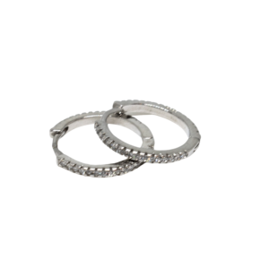 Aros de plata con Circonias (1.5 cm)