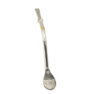 Bombilla de plata con aplique de oro