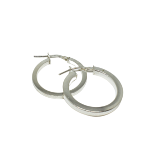 Aros de plata diseño cinta (2.5 cm)