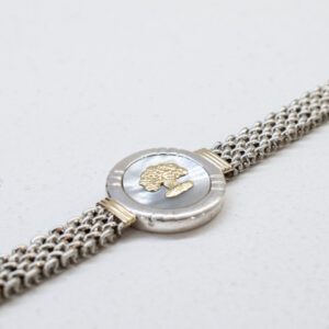 Pulsera Panther en plata, oro y Nácar
