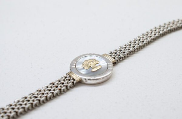 Pulsera Panther en plata, oro y Nácar