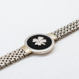 Pulsera Panther en plata, oro y Ónix