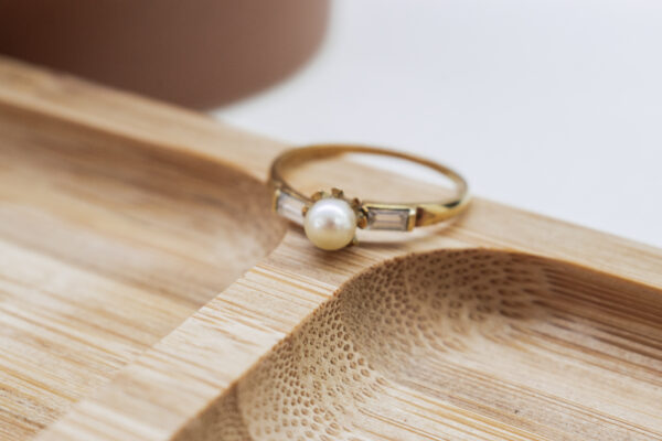 Anillo de oro de corte Baguette