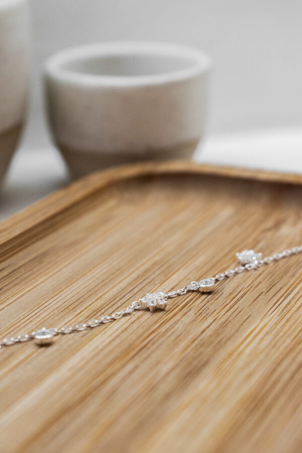 Tobillera de plata con Circonias (modelo Estrella)
