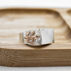 Anillo de plata con apliques de oro