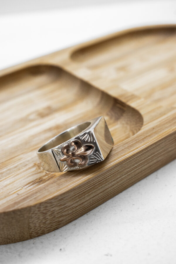 Anillo de plata con apliques de oro - Imagen 2