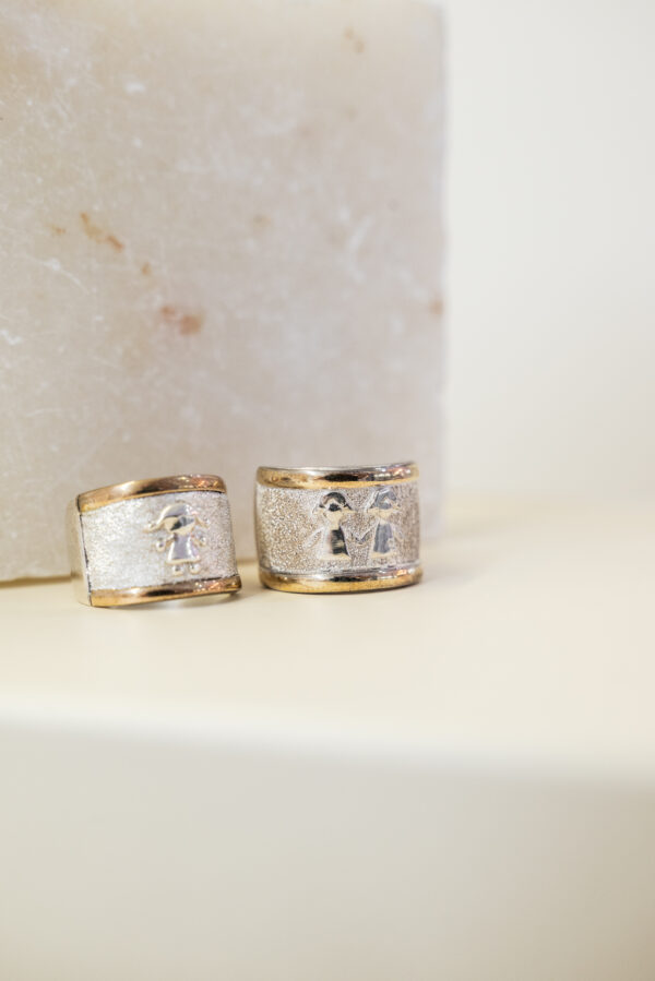 Anillo de plata y oro (niña y niño)