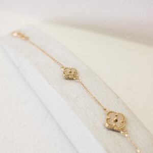 Pulsera trébol de 4 hojas (oro)