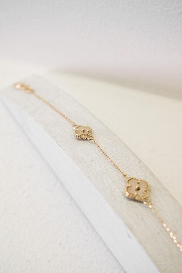 Pulsera trébol de 4 hojas (oro)