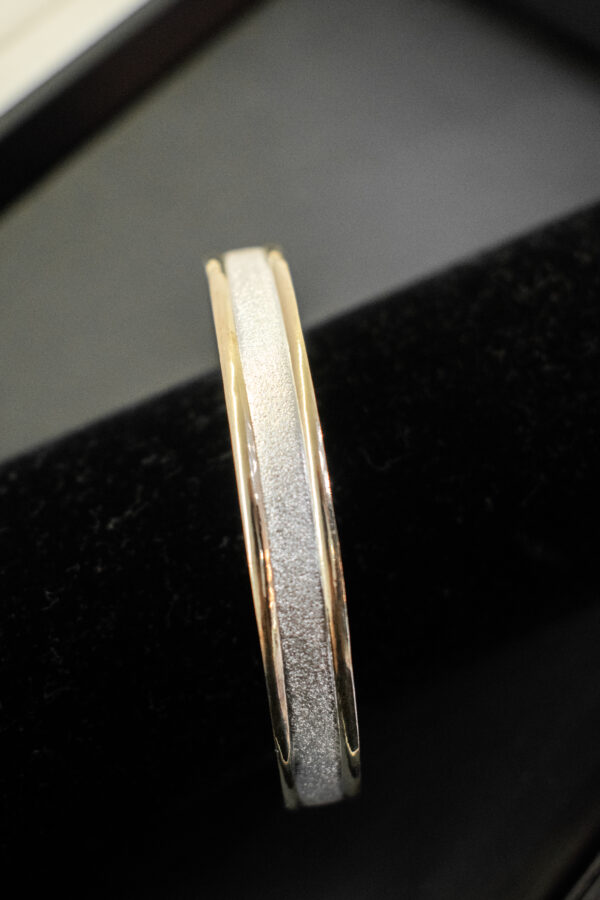 Pulsera importada en plata y oro double (1 cm)