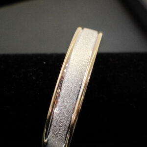 Pulsera importada en plata y oro double (1,5 cm)