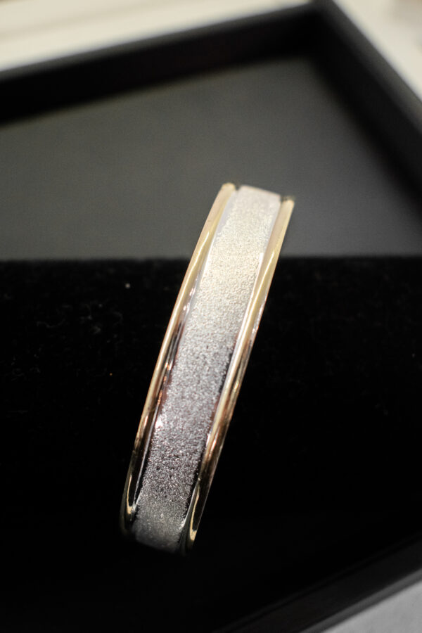 Pulsera importada en plata y oro double (1,5 cm)