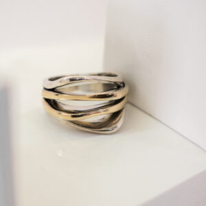 Anillo en plata y oro