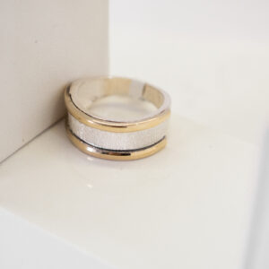 Anillo esclavo en plata y bordes de oro double