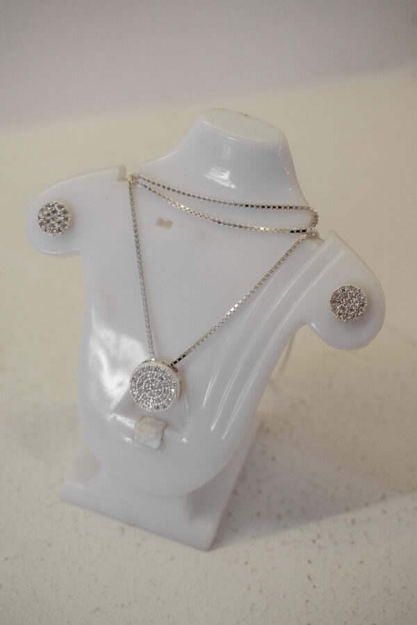 Set cadena + caravanas en plata