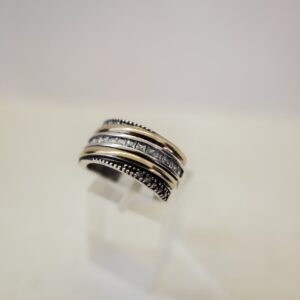 Anillo de plata, oro y Circonias