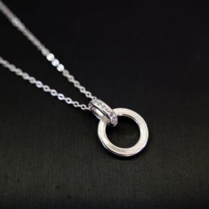 Cadena de plata + colgante de plata (círculo)