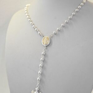 Rosario en plata y oro