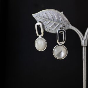 Caravanas colgantes de plata y Nácar