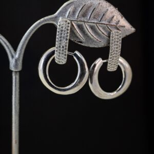 Caravanas de plata con Circonias (colgantes)