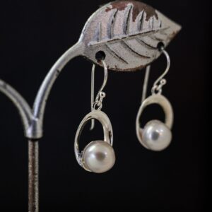 Caravanas de plata y Nácar (colgante)