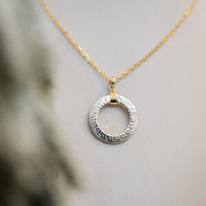 Cadena de oro + colgante de plata/oro