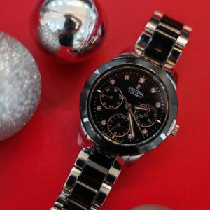 Reloj Festina negro y dorado de dama