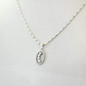 Cadena de plata + colgante de plata con Circonias (4 esferas)