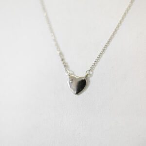 Set de cadena + dije de corazón en plata