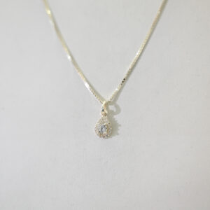 Cadena de plata + colgante en forma de gota (plata y Circonias)