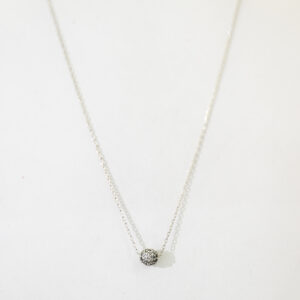 Cadena de plata + bolita de plata y Circonias
