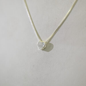 Cadena de plata + punto de luz (corazón)