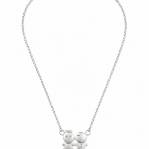 Cadena de plata + dije de dos hijos