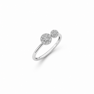 Anillo de plata con dos bochitas con mini Circonias