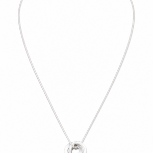 Cadena de plata fina + dije de dos aros en plata
