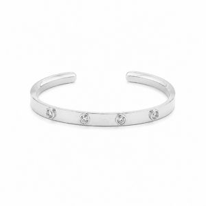 Esclava semi-abierta en plata y piedras preciosas