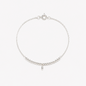 Pulsera de plata con bochitas y gota en plata