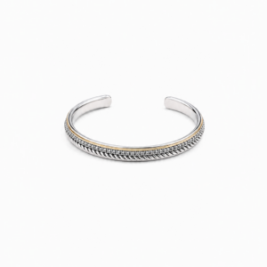 Esclava semi-abierta en plata y bordes de oro